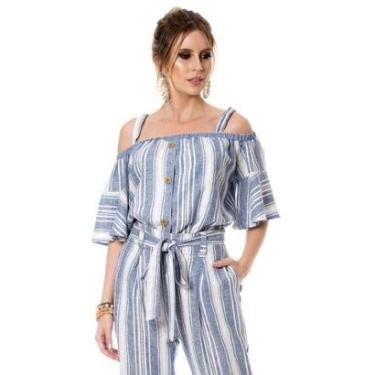 Imagem de Blusa Bisô Ciganinha Listrada Feminina-Feminino