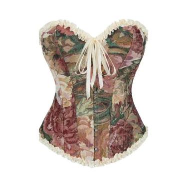 Imagem de Corset Modelador Feminino Com Renda E Detalhes Em Flor De Damasco, Sup