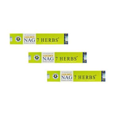 Imagem de KIT Com 3 Incensos Indiano Massala Golden Nag Varetas, Sete Ervas