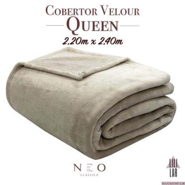 Imagem de Cobertor Queen Velour Premium Manta Microfibra Bege - CAMESA