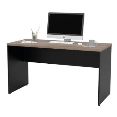 Imagem de Mesa Reta para Escritório 140x60cm com Pé Painel, Tampo MDP 30mm Reforçado e Estrutura 15mm, Ideal para Home Office, Escritório Corporativo e Ambiente Profissional Netmobil (Nogal)