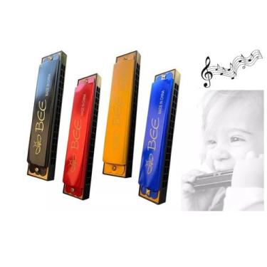 Imagem de Gaita Harmônica De Boca 16 furos - (2 Linhas De 16) - Bee