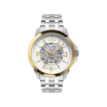 Imagem de Relogio Masculino Technos Automatico Analogico Aço Inoxidavel Prata Or
