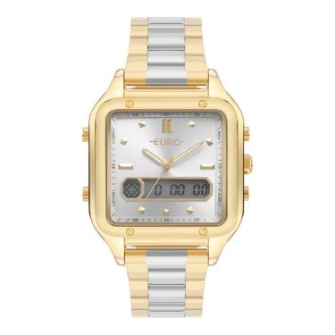 Imagem de Relógio Euro Feminino Ref: Eubj3890abd/4k Anadigi Retangular Bicolor