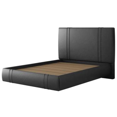 Imagem de Cama Casal Flutuante com Cabeceira 140cm Lyra Sintético Preto S05 - Mpozenato