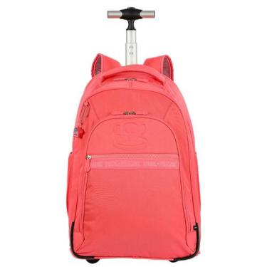 Imagem de Mochila Carrinho 2 Compartimentos Paul Frank Classics Neon Laranja - P