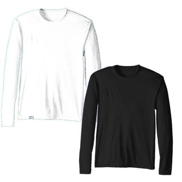 Imagem de Kit 2 Camisetas Slim Fitness Proteção Solar Uv 50 Ice Tecido Gelado Masculina-Masculino
