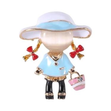 Imagem de Broches De Personagens De Bombeiros Unissex Para Meninas, Pins Pintado