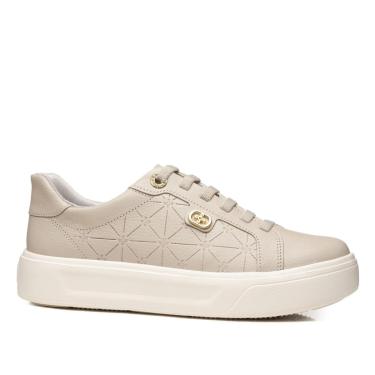 Imagem de Tênis Pegada Feminino em Couro Off White 211227-02-Feminino