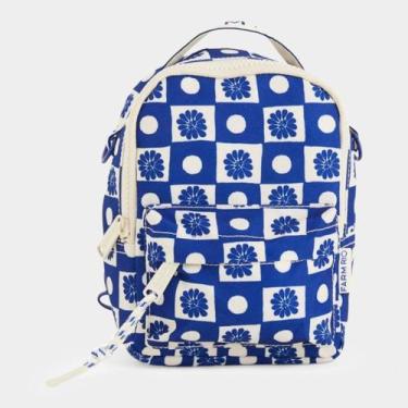 Imagem de Mochila Farm Borogodo Quadriculado, Azul, Branco, Único