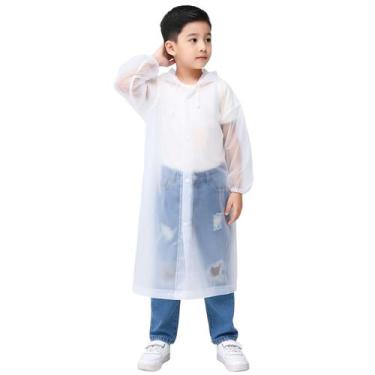 Imagem de Capa de Chuva Infantil Colorida Impermeável - Welezza, M, Transparente