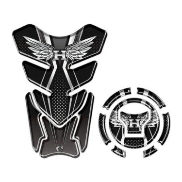 Imagem de Kit Protetor Tanque Adesivo Moto Honda Acima 2018 - Teu Adesivo, Preto