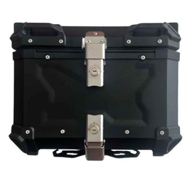Imagem de Baú Bauleto Preto de Alumínio 45 LItros  com Base Universal Com Encost