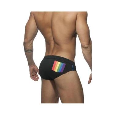 Imagem de Sunga Masculina Sexy Push-up Arco-Íris Para Natação, Surf E Praia - UX