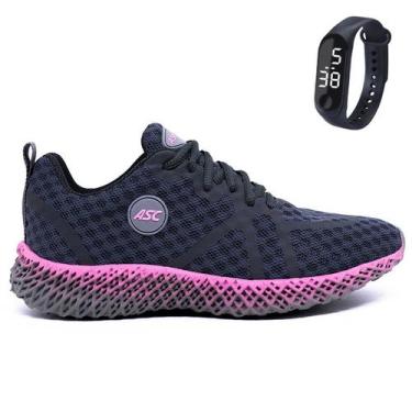 Imagem de Tênis Feminino Para Academia Caminhada Sola Reta Com Relógio GT3 w - C