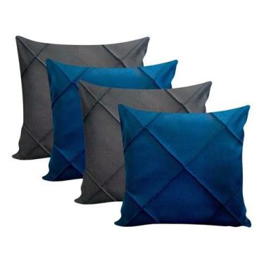 Imagem de Kit 4 Capa Almofada Sala Suede Drapeada Toque Macio 45 X45cm - NoBrand