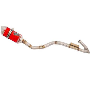 Imagem de Escapamento Viola Racing Ms1 Mx Crf 250f Curva Bomber, Vermelho