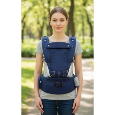 Imagem de Canguru Bebê Ergonômico 12 Posições Azul Conforto e Seguranç - Congrat