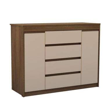 Imagem de Cômoda 2 Portas 4 Gav Com Sapateira 123cm Uni Luciane Móveis Avelã Pf/arenas Pf