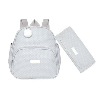 Imagem de Mochila Maternidade Pirulitando Trocador Leveza Cinza - Pirulitando Ba