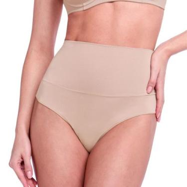 Imagem de Calcinha Modeladora Fio Dental Disfarça Barriga Plie 50315, M, Amêndoa