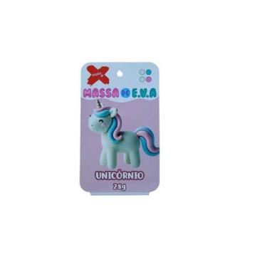 Imagem de Massinha EVA 4 Cores Com Forminha Unicornio 28g - MAKE +