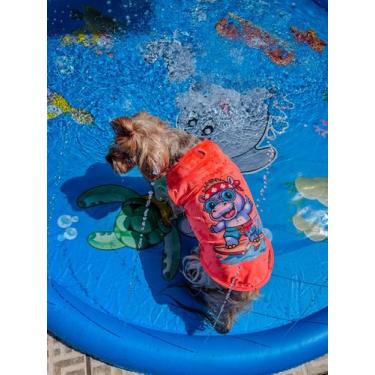 Imagem de Camiseta Laranja Neon com Proteção UV para cachorro e gato - Pericão, 