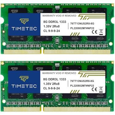 Imagem de Timetec Kit de 16 GB (2 x 8 GB) DDR3L 1333MHz PC3-10600 Non-ECC Unbuffered 1.35V CL9 2R...