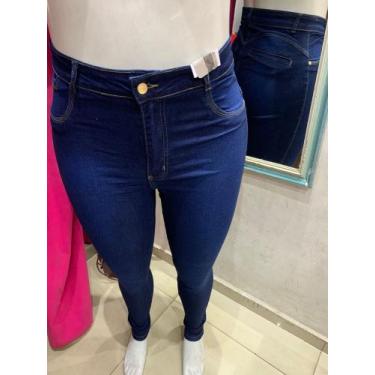Imagem de Calça Jeans Feminina Escura Skinny Plus size 50 - AMELIA TITA