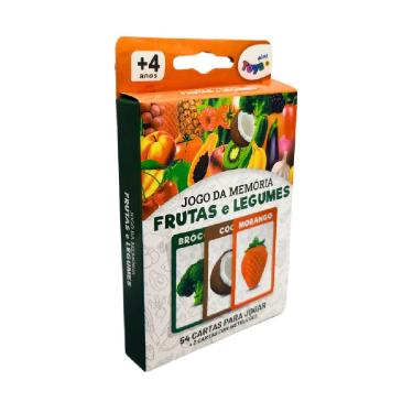 Imagem de Jogo da Memória Infantil 6335 Frutas e Legumes Educativo com 54 Cartas Mini Toys