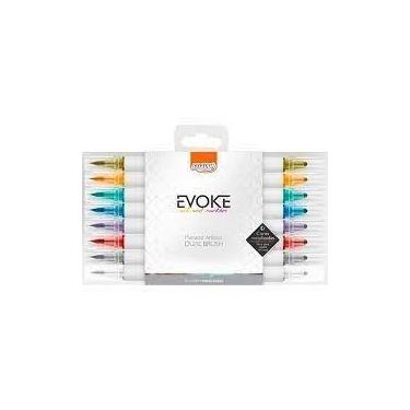 Imagem de Marcador Artístico Evoke Dual Brush Metalizado - 8 Cores - BRW