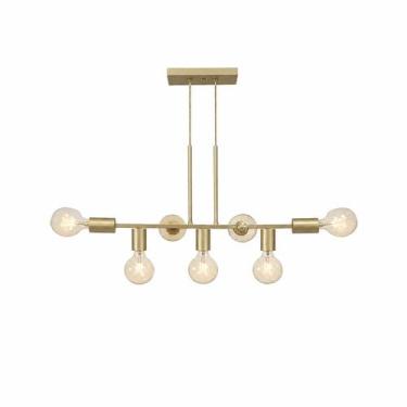 Imagem de Pendente Rubis Aluminio Teto E27 7 Luzes Lumini Lab, Dourado Verniz*