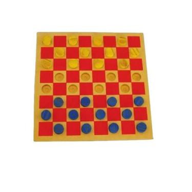 Imagem de Jogo de Damas Educativo em MDF 24 Peças Tabuleiro 20x20cm Sonho de Cri
