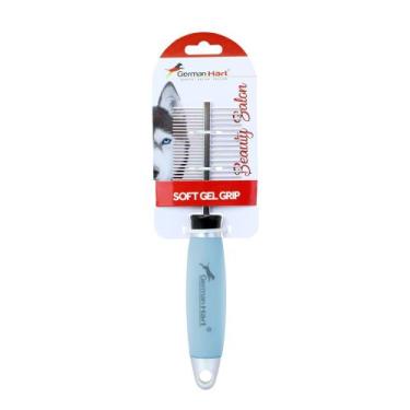 Imagem de Pente Duplo GermanHart Beauty Saloon Cabo em Gel Azul P/Cães - German 