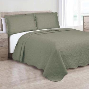 Imagem de Colcha Cobre Leito Queen Arya Camesa, Verde