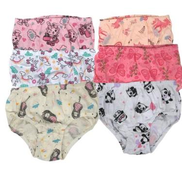 Imagem de Kit com 6 Calcinhas de Algodão Infantil Kellynha Desfralde Estampadas,