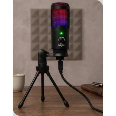 Imagem de Microfone de Mesa Bright Streamer RGB XLR Profissional para Podcast, L