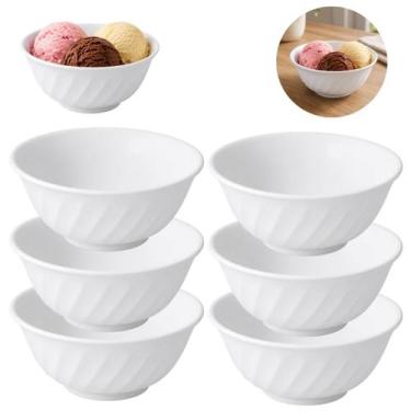 Imagem de 6 Bowl Sobremesa Melamina Pote Branco 360ml - Fx