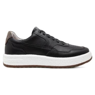Imagem de Tenis Democrata Masculino Denim Drake Pulse Couro, Preto, 37