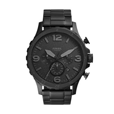 Imagem de Fossil Relógio cronógrafo masculino Nate de aço inoxidável de quartzo, Preto inoxidável, One Size, Clássico