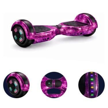 Imagem de Hoverboard Infantil Recarregável Com Led Cor:ROXO GALAXIA - Smart Bala