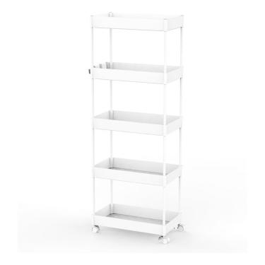 Imagem de Estante Plástico 5 Prateleiras Branca 110x40x22cm Até 25kg Branco