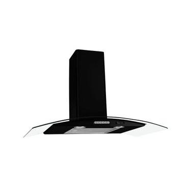 Imagem de Coifa De Parede Terim Vidro Curvo Black Duto Slim 90 Cm Preto 110V