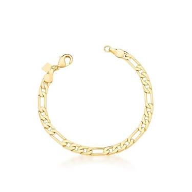 Imagem de Pulseira Malha 3 x 1 Lisa Banhada a Ouro - 16 cms + Extensor - VIDIÈ