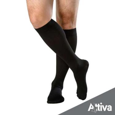 Imagem de Meia ¾ Panturrilha Attiva Alta Compressao 20-30 Masculina Fechada Pret
