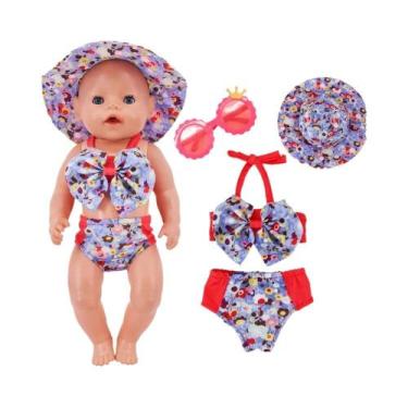 Imagem de Conjunto De 2 Peças: Roupa De Banho Para Boneca De 18 Polegadas E Ócul