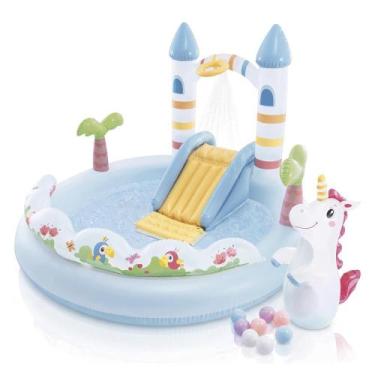 Imagem de Piscina Inflável Playground Infantil Castelo Unicórnio 234L Intex