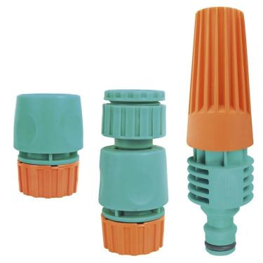Imagem de Conjunto para Irrigação com Engates Rápidos e Esguicho 3 Peças Plástico Bivolt Tramontina