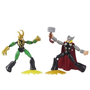 Imagem de Marvel Avengers Figuras Flexíveis de 15 cm, Bend and Flex Vingadores - Thor vs Loki - F0245 - Hasbro