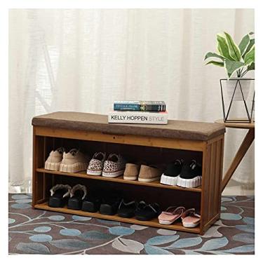 Imagem de XIANGGUI 1983 Sapateira empilhável multifuncional organizador de sapatos para armazenamento de sapatos de entrada com trocador de sapatos, banco doméstico para entrada (cor: 90 cm)